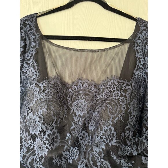 JS Collections Lace Overlay Cocktail Dress Black/Navy Size 16W NWT $288 - Picture 5 of 7